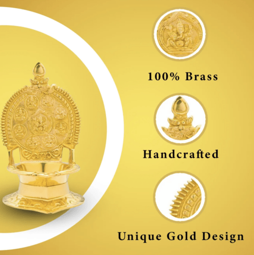 Brass Astalakshmi Vilakku Small - Image 2